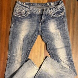 Miss Me Distressed Blue Boot Cut Jeans